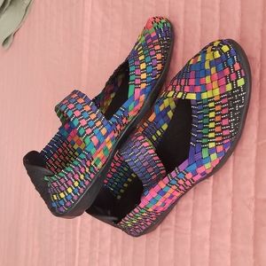 BM bernie mev Muli color Woven Mary Jane Shoes Size 9